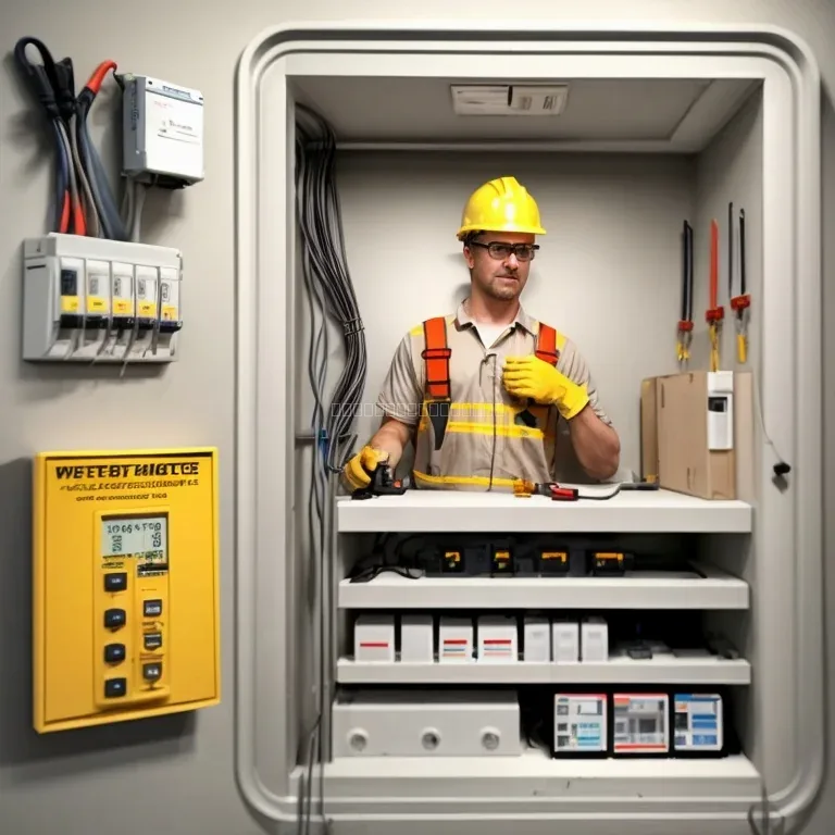 Técnico revisando panel eléctrico