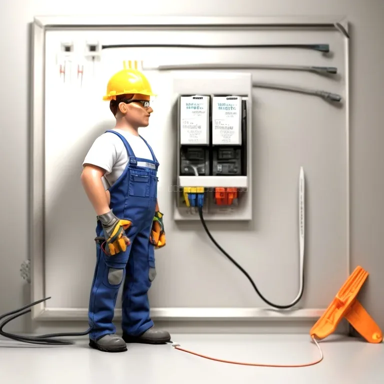 Técnico instalando cableado eléctrico seguro en interior residencial
